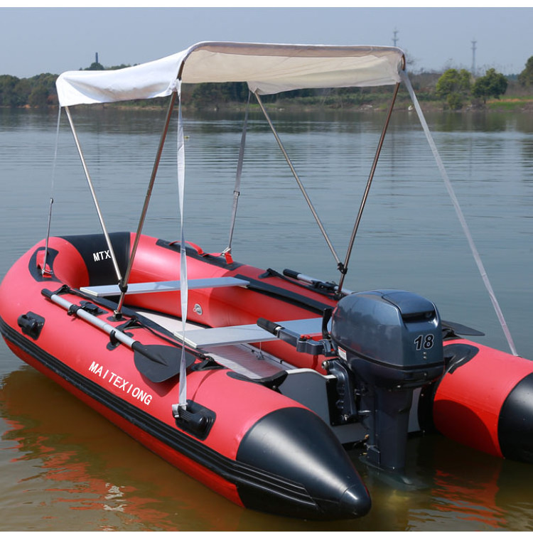 Aluminium 1 2 3 4 5 persons 12ft PVC 3.6m 390CM Inflatable Black RED  Boat  With 20 Hp Engine