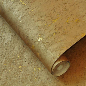 MYWIND Wallcovering Free Sample Gold Metallic Luxury design Home Decor Natural Wood Cork Wallpaper