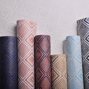 2020 Free Sample MYWIND Brown Navy Blue  Beige Orange White Grey Large Diamond Paper-weave Natural Home Decor Wallpaper