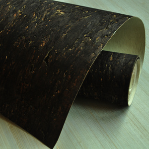 New Design Free Sample MYWIND Wallcovering Natural Wood Dark Brown Cork Wallpaper