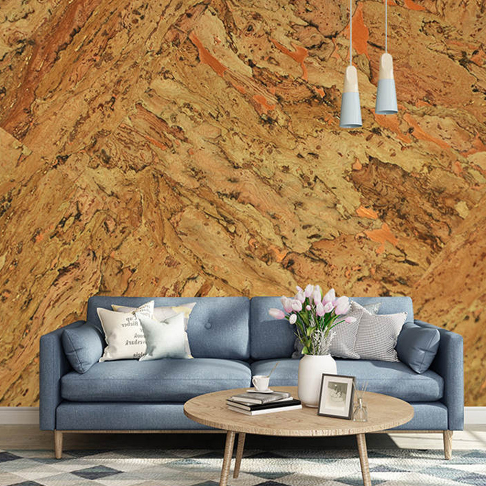 MY WIND Copper Metallic Autumn Glory Cork Cloud Sea Texture Luxury 3D Design Home Decor  Cork Wallpaper