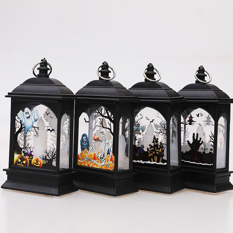 HY-144 Spooky Skeleton Owl Bat Castle Flame halloween Lanterns