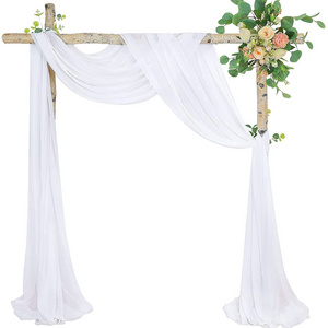 BH-263 White Wedding Arch Drapes Fabric 6 Yards Sheer Backdrop Curtains for Ceremony Party Stage Ceiling Decorations