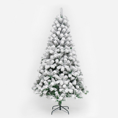 SH-227 6ft Snow Flocked Artificial Christmas Tree for Holiday Home Xmas Decoration 806 Branch