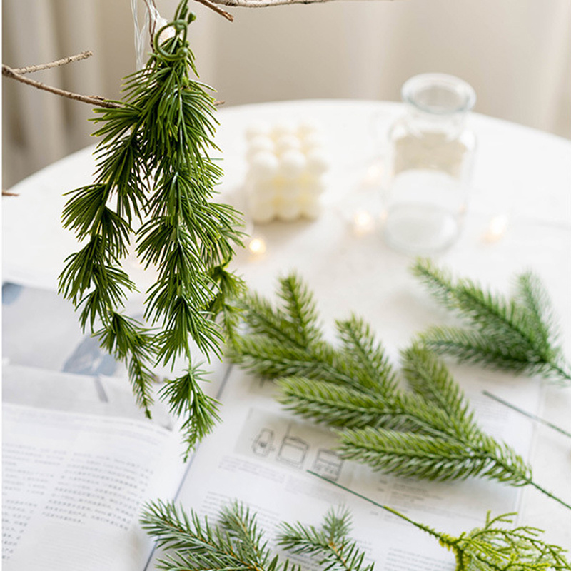 LS-526 Artificial Pine Needles Branches for DIY Garland Wreath Christmas Holiday Home Wall Garden Decoration