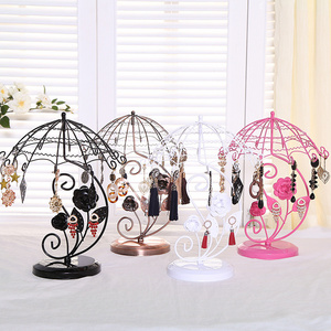 Creative Jewelry Hanging Rose Umbrella rotating necklace rack Earring Displays Stand