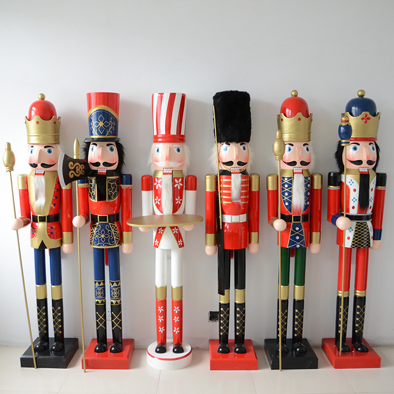 SW-283 Large giant christmas wood ornaments nutcracker decorations 6ft life size wooden nutcracker soldier