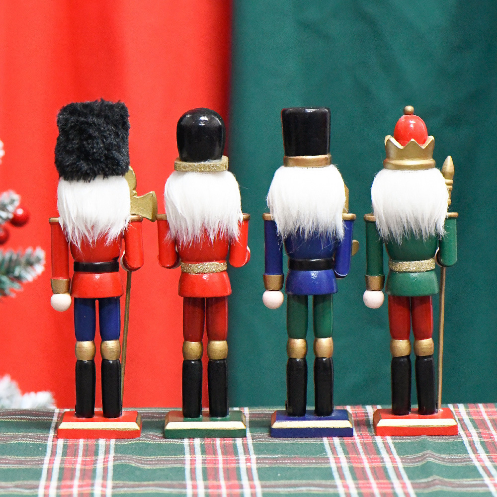 SW-304 Wholesale 18cm 4Pcs/set wooden nutcracker for festival gifts