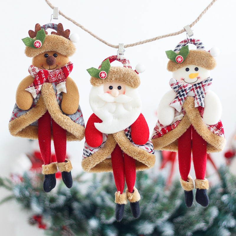 YH-127 Christmas party favors Christmas Snowman Tree Hanging Ornaments Gift Santa Claus Elk Reindeer Toy Doll