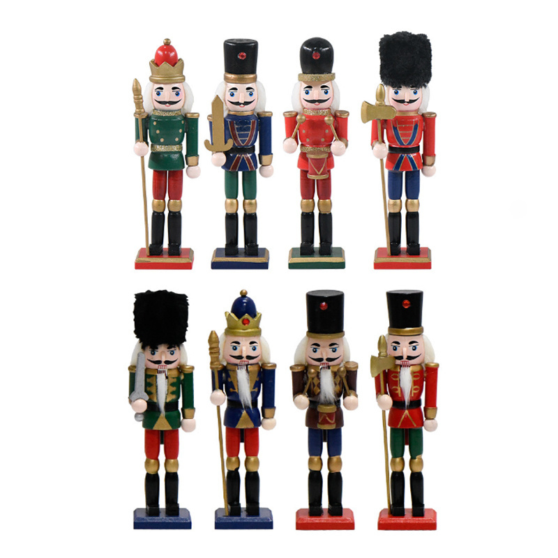 SW-304 Wholesale 18cm 4Pcs/set wooden nutcracker for festival gifts