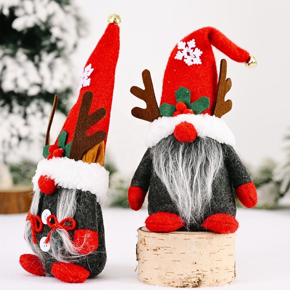 HB-959 Handmade Swedish Tomte Santa Scandinavian Figurine Mr and Mrs Christmas Gnomes Plush