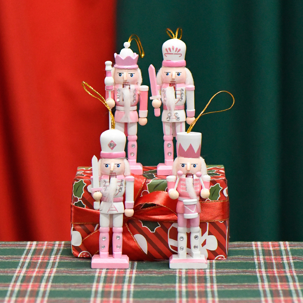 SW-135 13cm 4pcs/set Pink Green Christmas Nutcrackers