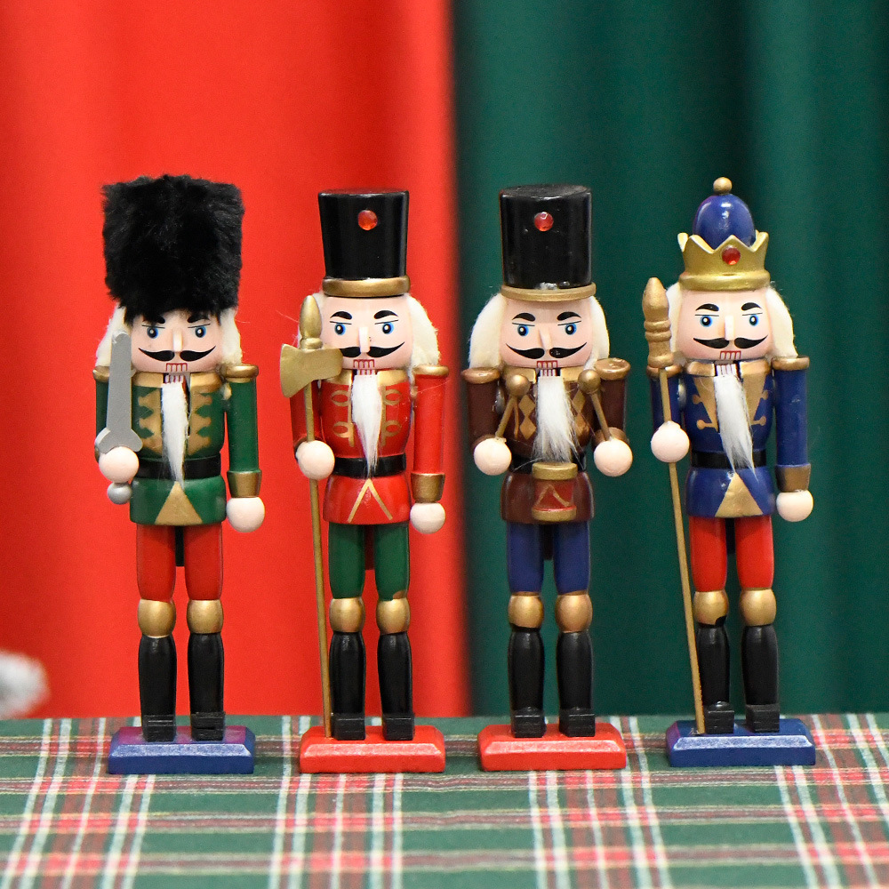 SW-304 Wholesale 18cm 4Pcs/set wooden nutcracker for festival gifts