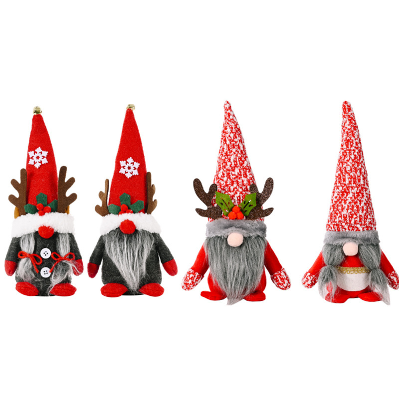 HB-959 Handmade Swedish Tomte Santa Scandinavian Figurine Mr and Mrs Christmas Gnomes Plush