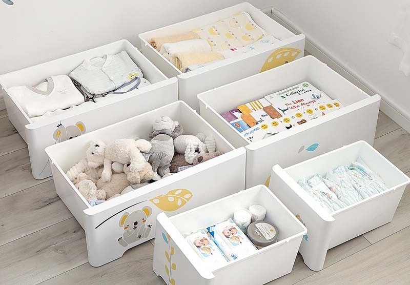 Household Kid Clothes Organizer Cabinet Baby Toy Carton Cute PP Plastic Storage Baby Drawers