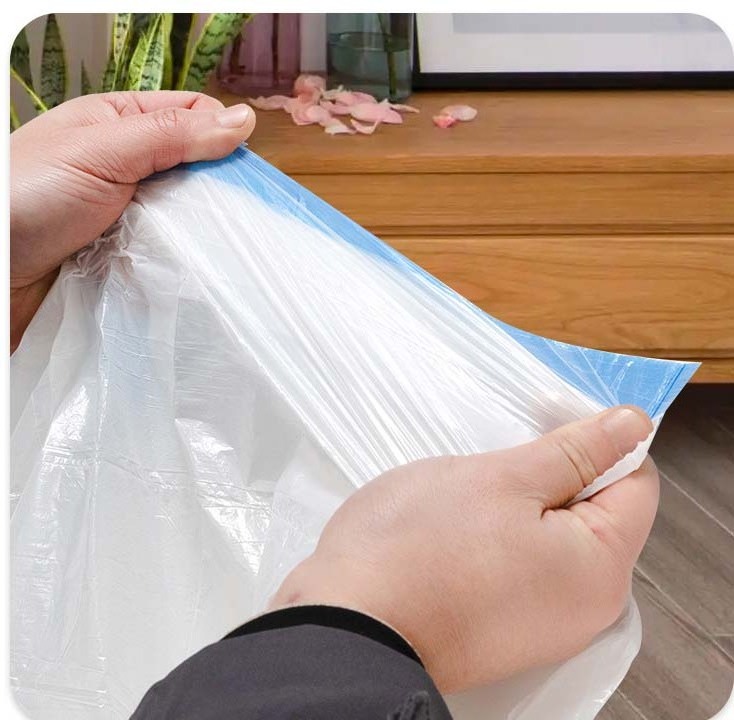 Garbage bag household portable thickened affordable drawstring kitchen household bucket white garbage bag drawstring plastic bag