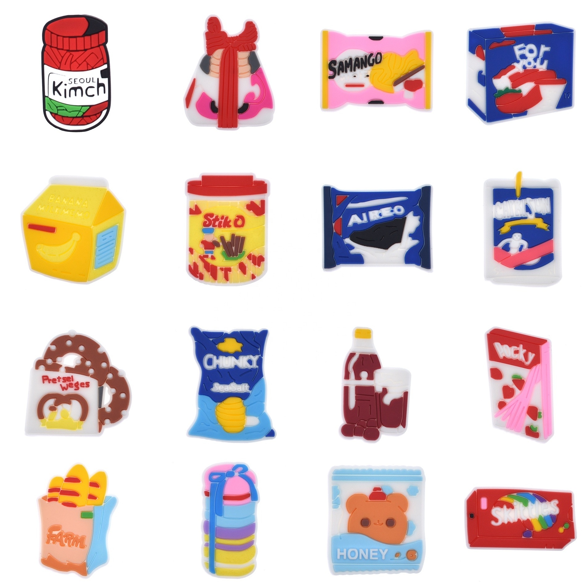 Soft PVC Cheap Cartoon snack beverage Shoe Charm Wholesale Australian Snacks Sandals fast food clog Accessories