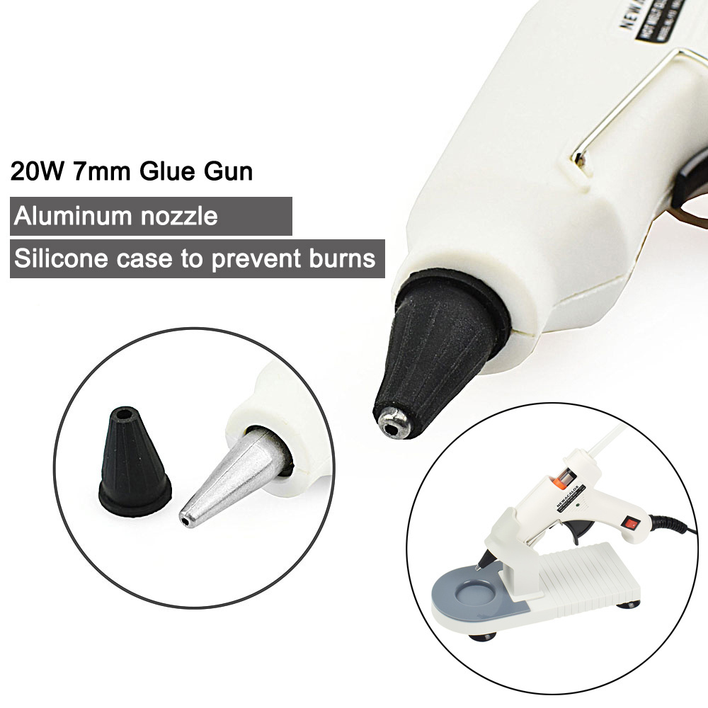 20W Mini Hot Melt Glue Gun High Temp Control Hot Glue Gun 7mm  Glue Sticks For Art Electric Heat Temperature Tool with Stand