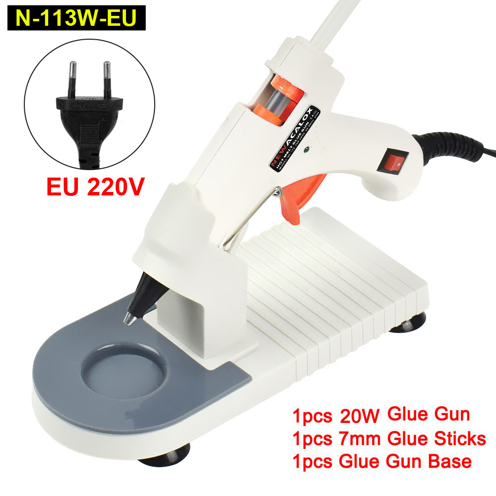 20W Mini Hot Melt Glue Gun High Temp Control Hot Glue Gun 7mm  Glue Sticks For Art Electric Heat Temperature Tool with Stand