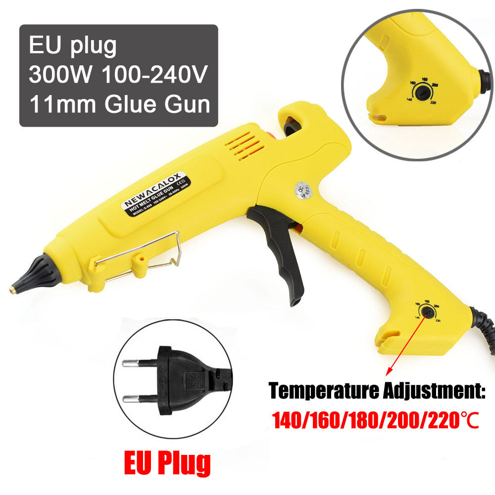 300W Hot Melt Glue Gun EU Plug 220V Smart Temperature Control Glue Gun with Copper Nozzle 11mm Glue Stick Repair Heat Tool