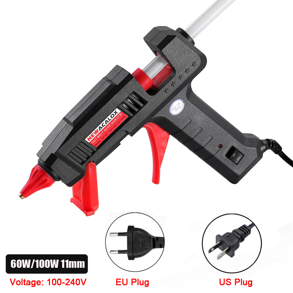 60W/100W Hot Melt Glue Gun with 11mm Glue Sticks EU/US 110-220V Mini Gluegun Fast Heating for Industrial Handmade DIY Tool Kit