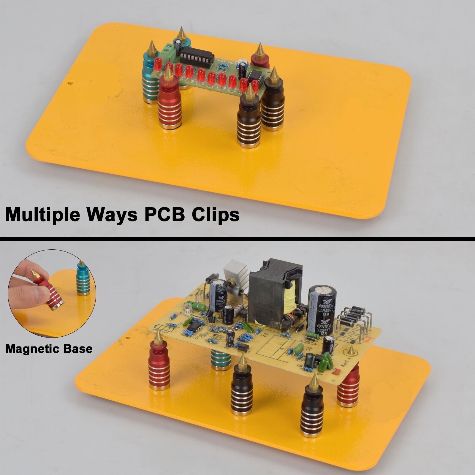 Magnetic Base PCB Board Fixture 360 Degree Rotation Heat Gun Holder Soldering Third Hand Soldering Metal Flexible Arm Welding