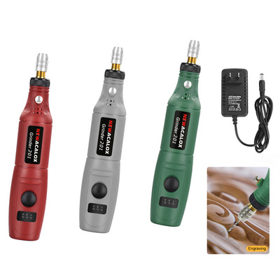 EU/US 12V DIY Mini Grinder 10W Variable Speed Wireless Electric Grinder Set Wood Carving Pen for Milling Engraving Polishing