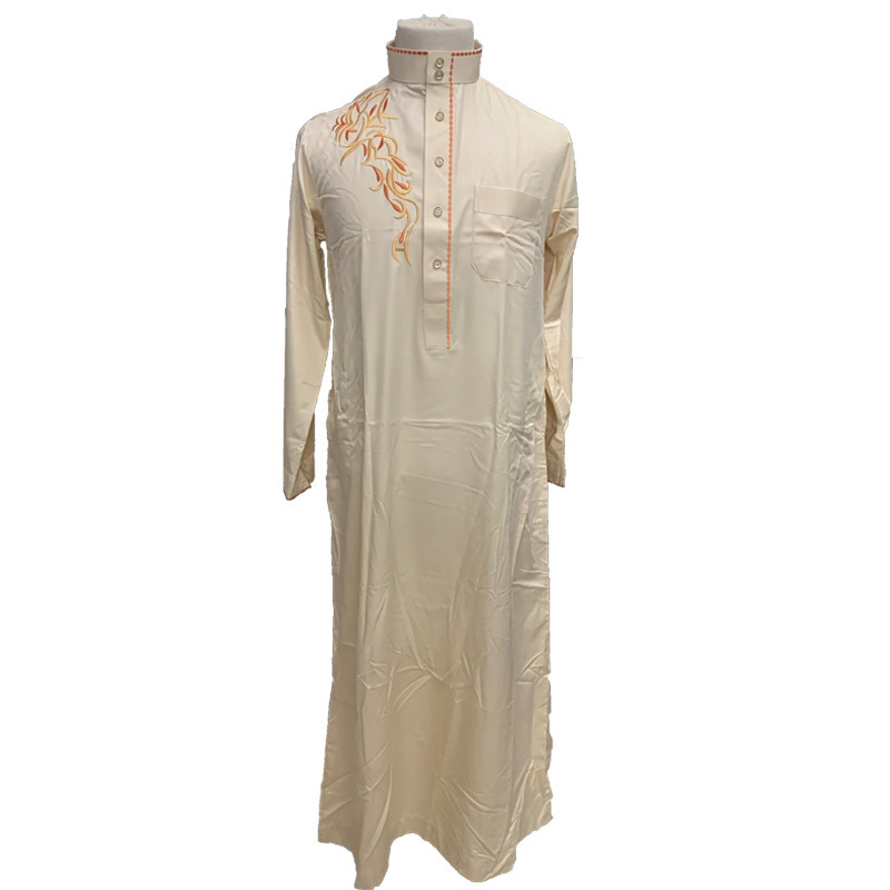 Wholesale Middle East Africa Men's Arab Robes Islamic Clothing Embroidery Long Sleeve Pakistan Muslim Men's Embroidery long gown