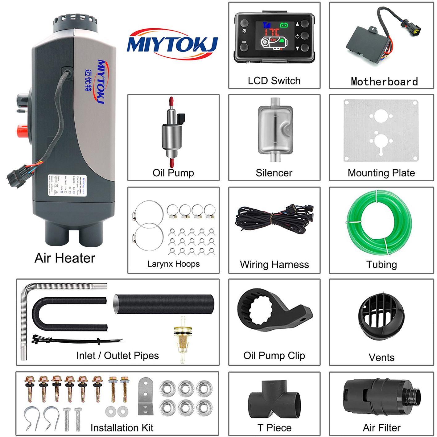 MIYTOKJ High Quality Diesel Heater 12v 5kw-8kw Diesel Air And Water Heater For Lorry China Diesel Heater