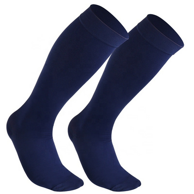 Navy Blue Travel Knee High Socks With Graduated Compression