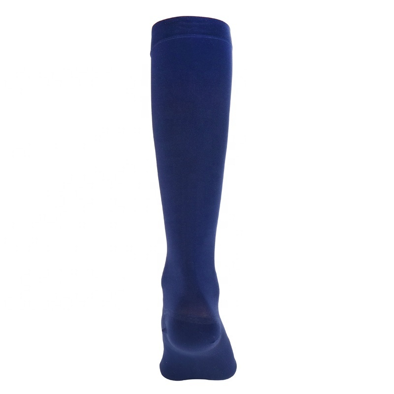 Navy Blue Travel Knee High Socks With Graduated Compression