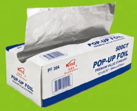 Disposable Healthy Airline Pop up aluminum foil sheet for food packaging