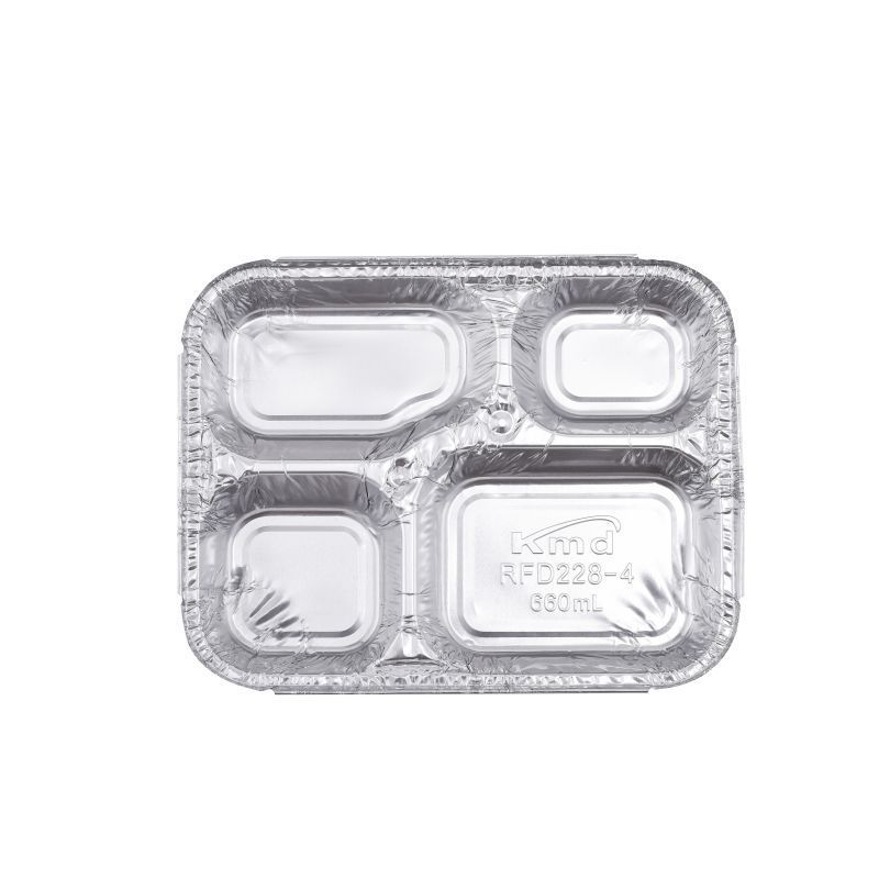 Disposable Container 4 Compartment aluminum foil lunch box