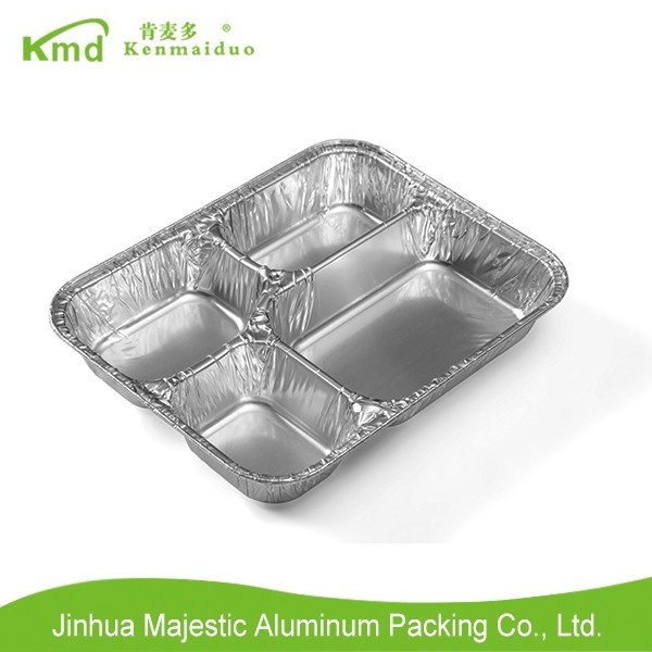 Disposable Container 4 Compartment aluminum foil lunch box