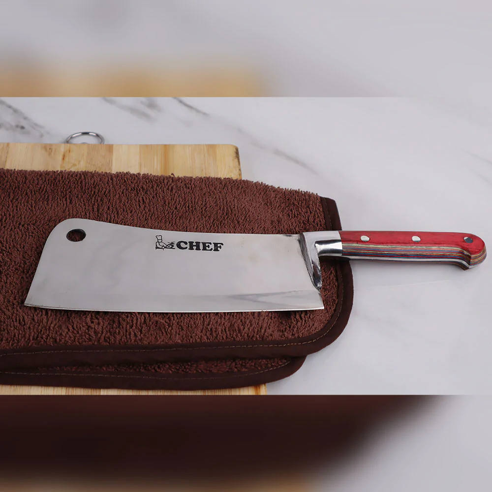 High Quality Heavy Duty Chopper Butcher Meat Stainless Steel Meat Cleaver Knife-29.5cm Large Blade