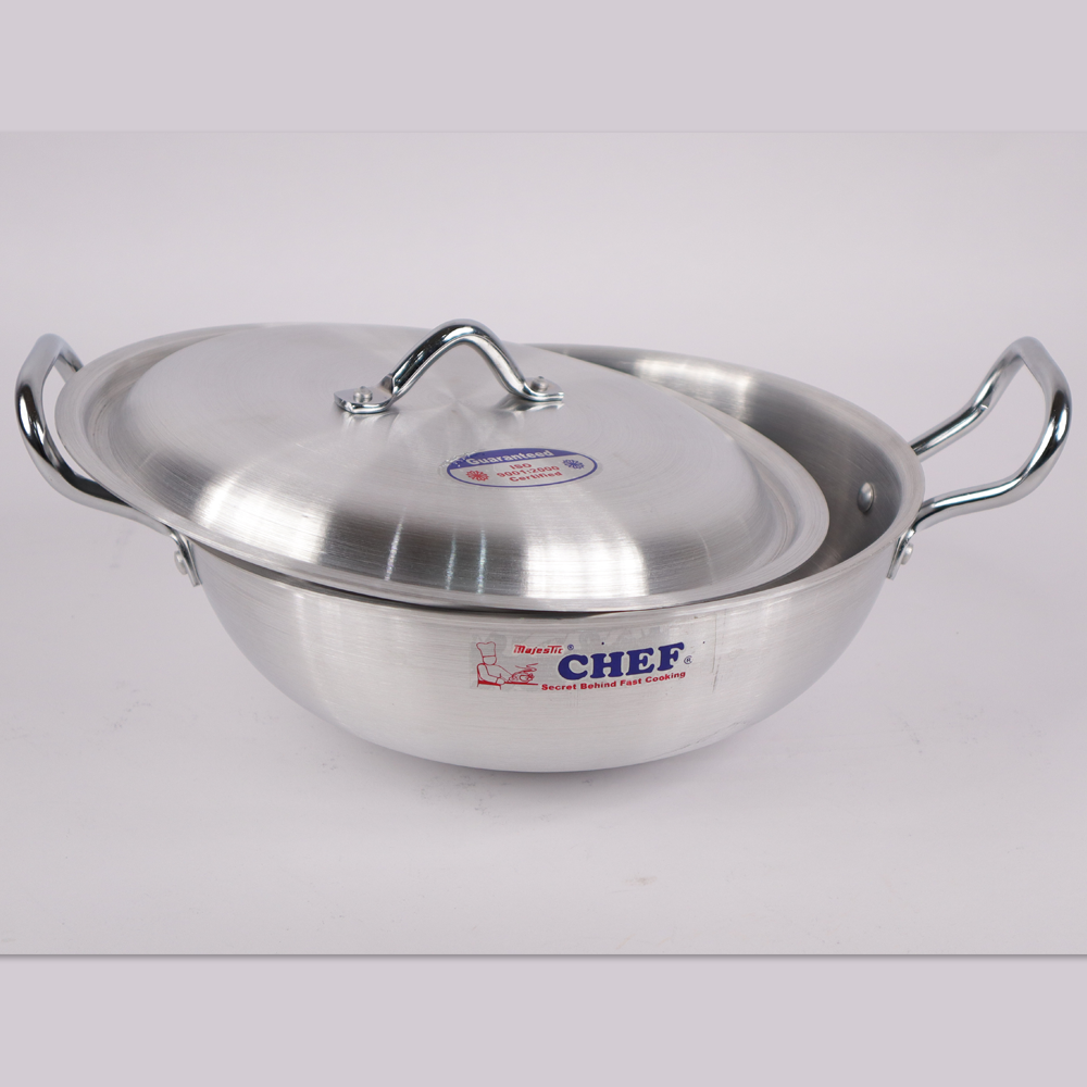 Chef Whole Sale Hot Selling Customization Kitchen Durable Cast Aluminum Wok With Lid Gas Stove Wok For Home And Commercial Use