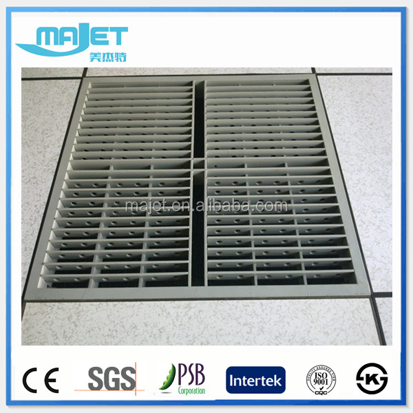 Aluminum air grille with damper data center raised access floor system