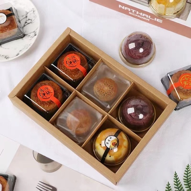 Eco- friendly muffin paper packaging boxes dessert/mooncakes plain color box