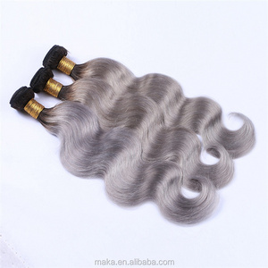 Gray hair weave Grey remy hair extensions Grey human hair weave T1B/GRAY