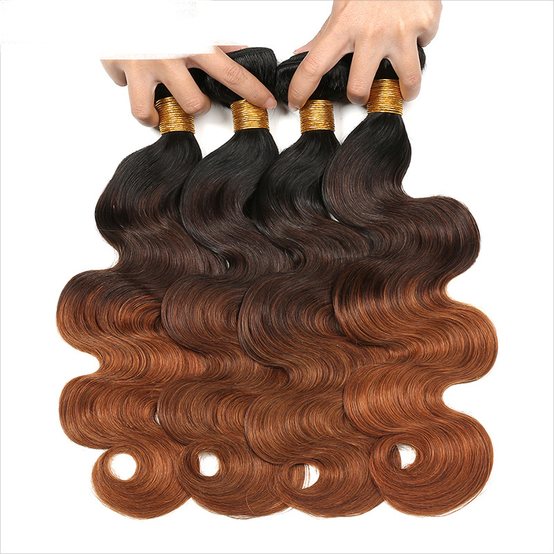 Ombre Body Wave Brazilian Hair Weave Bundles 3 Tone Blonde T1B/4/27 Human Hair Remy Hair