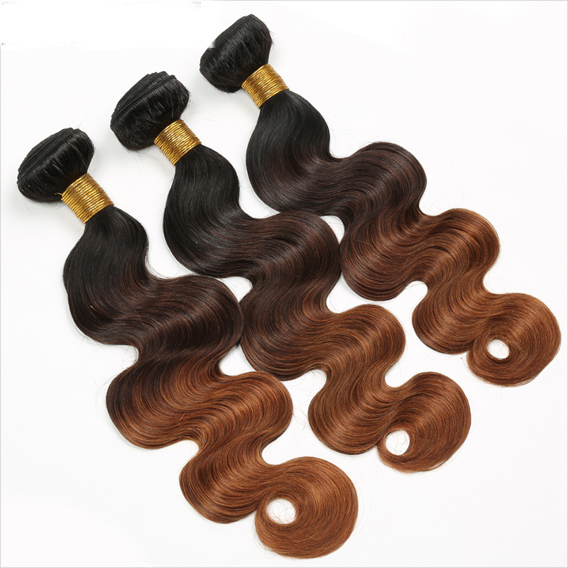 Ombre Body Wave Brazilian Hair Weave Bundles 3 Tone Blonde T1B/4/27 Human Hair Remy Hair