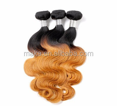 Ombre Body Wave Brazilian Hair Weave Bundles 3 Tone Blonde T1B/4/27 Human Hair Remy Hair