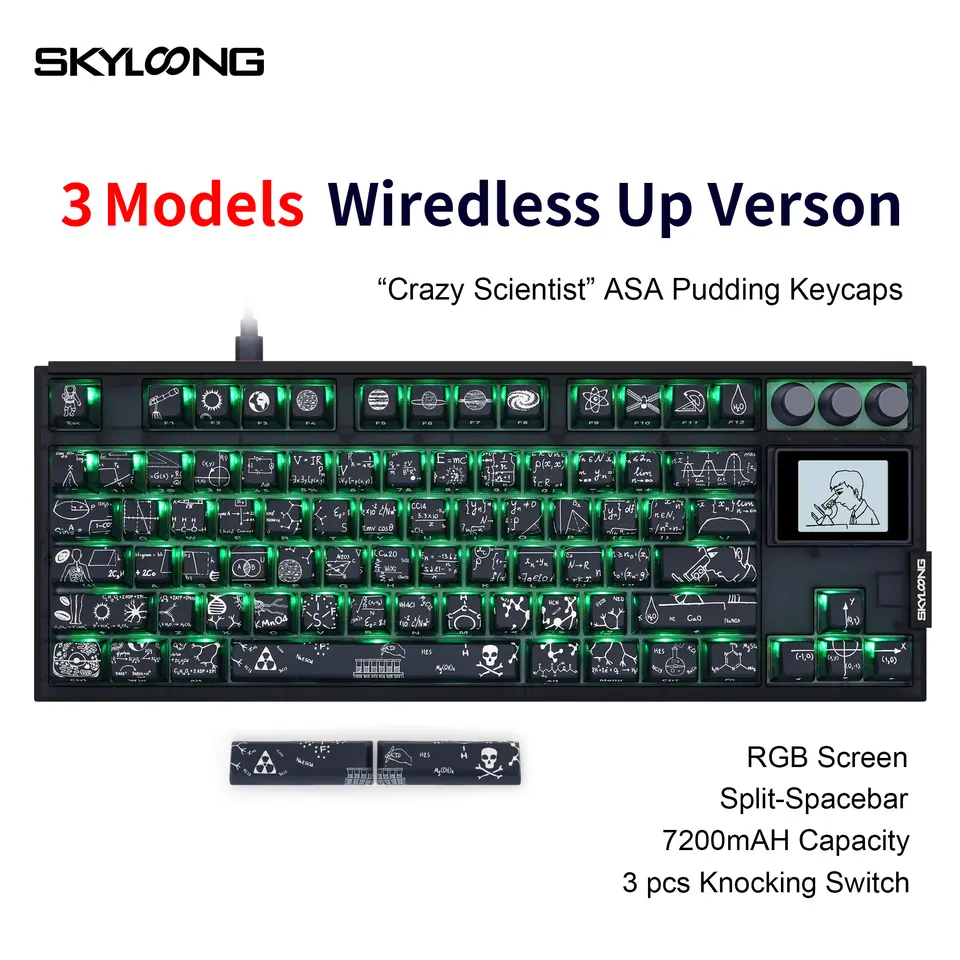 Skyloong Mini Wired Wireless Key Board Gaming Keyboard RGB Light Up Backlit Backlight 1PC Gaming Keyboard PC Gaming Keyboard