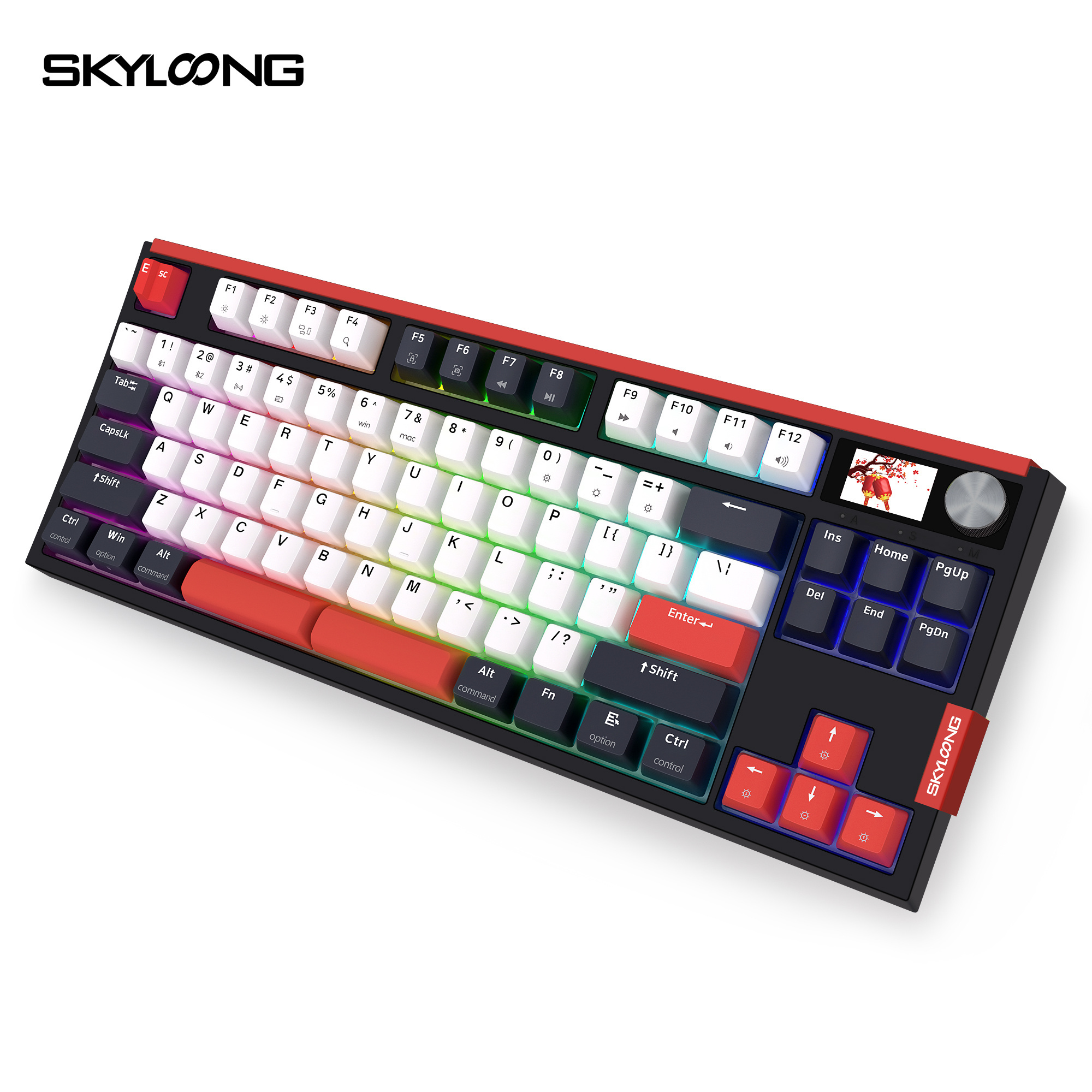 1.14 inch TFT-LCD SKYLOONG GK87pro Youth 3 Modes TKL 3600mAh KTT Switch Wireless mechanical keyboard for Skyloong