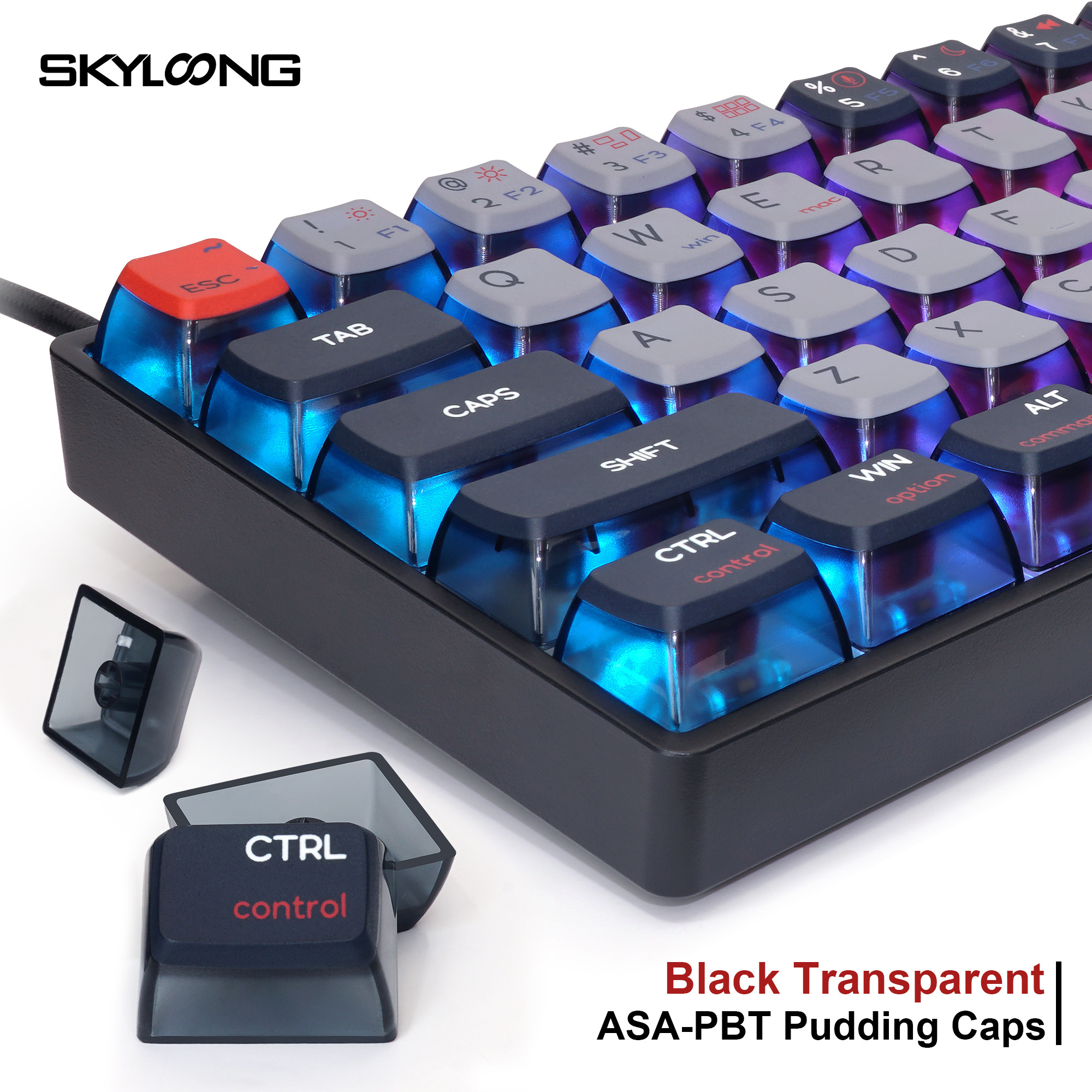 61keys keyboard Skyloong 60% QMK VIA Mechanical keyboard KTT mechanical switch for  Pudding keycaps for Win/Max PC