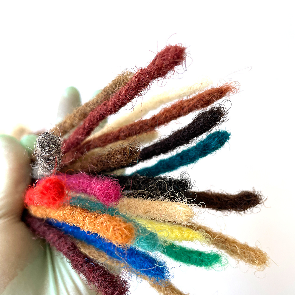 ALLOCS Dreadlock Extensions Human Hair For Men/Women Crochet Braids Dread Loc Extensions 0.6 cm Faux Locks Crochet Hair