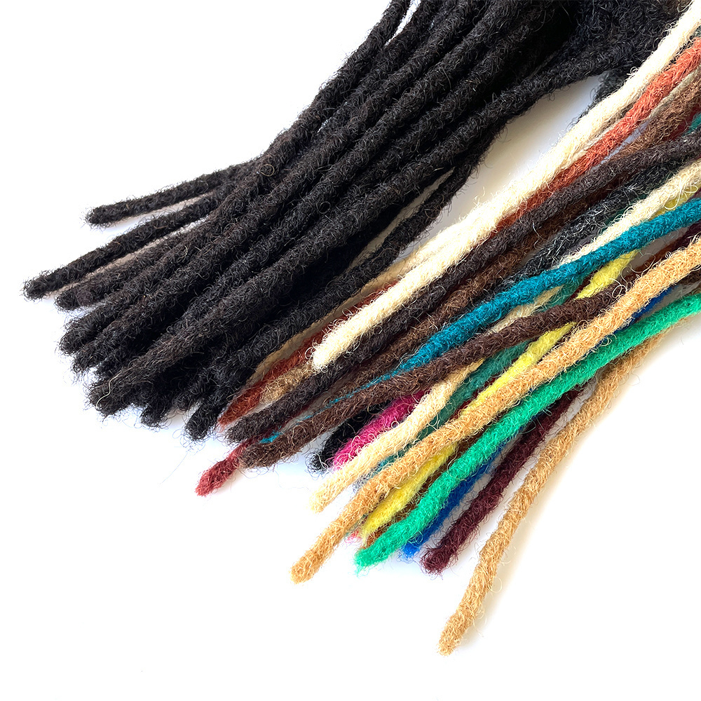 ALLOCS Dreadlock Extensions Human Hair For Men/Women Crochet Braids Dread Loc Extensions 0.6 cm Faux Locks Crochet Hair