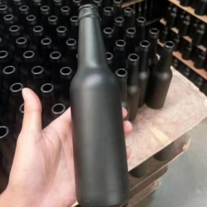 330ml frosted black glass bottle 500ml amber beer glass bottle with metal cap