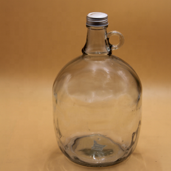 3.9 liter Clear Bottle With Single Ear Handle/California Glass Bottle for Wine Vodka