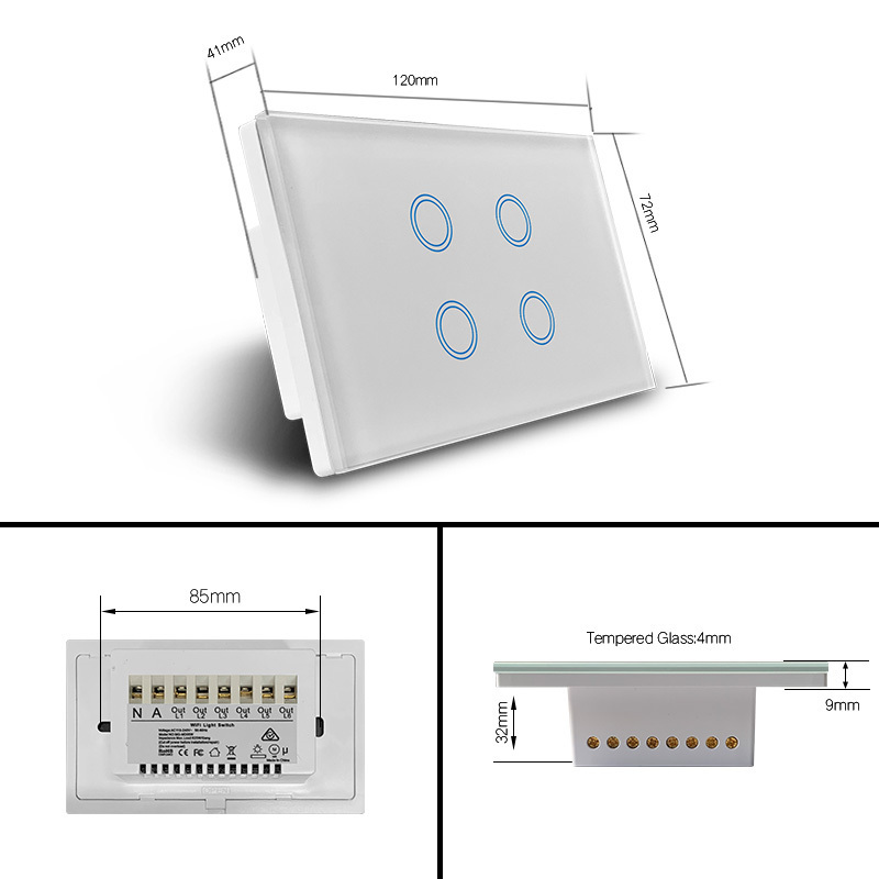 Makegood Factory Outlet NEW design Smart Life Home House 220V Smart Switch WiFi Wireless Remote LED Light Wall Switch and Socket